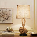 Axyaa Modern Minimalist Table Lamp with Hemp Rope Body and Fabric Shade
