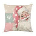 Axyaa Christmas Pillow Cover: Santa Snowman Tree Print for Sofa Decor