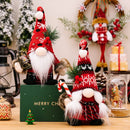 Axyaa Christmas Gnome Plush Doll with Crooked Hat and Crutch - Xmas Kids Gift Decorations