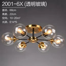 Axyaa Modern Glass Ball LED Chandelier for Living Dining Bedroom Décor