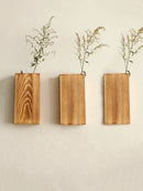 Axyaa Rustic Wooden Wall Vases Farmhouse Decor Hanging Flower Holders Succulents Artificial Plants