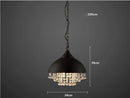 Axyaa Retro Industrial Crystal Pendant Light for Bar, Coffee, Restaurant, Loft, Bedroom.
