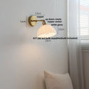 Axyaa White Glass LED Wall Light with Pull Chain Switch & Copper Base