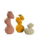 Axyaa Geometric Twisted Stripes Ceramic Vase for Abstract Flower Arrangement & Home Decoration