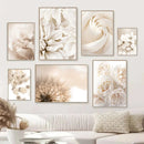 Peony Rose Dandelion Botanical Flower Canvas Art Print - Axyaa Nordic Wall Poster Art