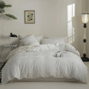 Axyaa Jacquard Cotton Washed Bedding Set | Solid Color Simple Design