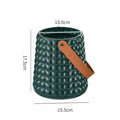 Axyaa Leather Handle Flower Vase Modern Nordic Style Plastic Pot