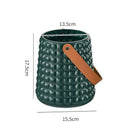 Axyaa Leather Handle Flower Vase Modern Nordic Style Plastic Pot