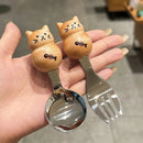Axyaa Cute Bear Rabbit Cat Stainless Steel Fruit Fork Dessert Spoon