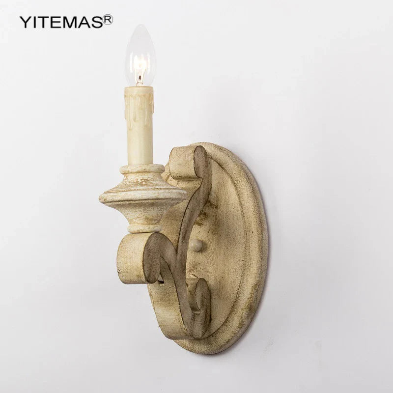 Axyaa Retro Wood Wall Sconce Light for Interior Decoration