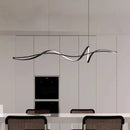 Axyaa Matte Black Led Pendant Chandelier for Kitchen Island Dining Room