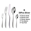 Axyaa Stainless Steel Cutlery Set | Mirror Finish Flatware Knife Fork Spoon Dining Set