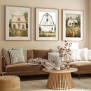 Rustic Barn Farmhouse Wall Art Poster Set by Axyaa for Modern Home Decor
