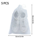 Axyaa Shoe Storage Bag Drawstring Pouch Non-woven Organizer Cover White Protective