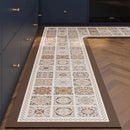Axyaa Retro Floral Pattern Kitchen Carpet - Non-slip Waterproof Rug
