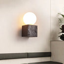 Axyaa Black Cave Stone LED Wall Sconce Modern Bedside Reading Lamps