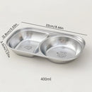 Axyaa Kids Stainless Steel Divider Plate | Cute Pattern, Reusable, Durable Dinner Dish