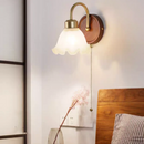 Axyaa Glass LED Wall Light with Pull Chain Switch for Bedroom Hallway