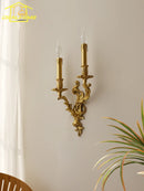 Axyaa French Retro Copper LED Wall Lamp Gold Lustre Modern Light Fixtures