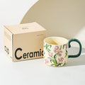 Ceramic Iris Water Bottle Camellia Cup Set - Axyaa Luxe Collection