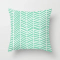 Axyaa Mint Green Geometric Printed Cushion Cover for Home Sofa Décor