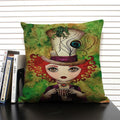 Axyaa Mermaid Linen Cushion Cover for Living Room Sofa Decoration
