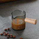Axyaa Glass Espresso Milk Pitcher with Wood Handle