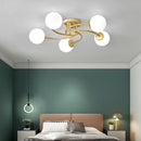 Axyaa Glass Ball LED Chandelier for Home Decor Lighting in Living Room and Bedroom