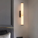 Axyaa Marble Wall Light Black Gold Copper Stone Brass Sconce for Parlor Bedroom