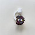 Axyaa Biscuit Straw Toppers for 7-8mm Straws - Kawaii Silicone Cup Accessories
