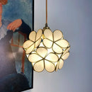 Axyaa Nordic Glass Lamp: Warm Maiden Heart Copper Chandelier for Bedroom and Corridor