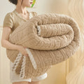 Axyaa Cartoon Bear Velvet Blanket: Soft Coral Fleece Throws for Sofa, Single/Double Size