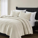 Axyaa Cotton King Size Quilt Bedding Set with 2 Pillow Shams, Soft & Lightweight Texture
