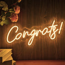 Axyaa 21-inch 'CONGRATS' Neon Light Sign for Graduation Party, Home, Bar, Restaurant Decor