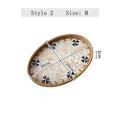 Axyaa Light Luxury Shell Inlaid Rattan Storage Basket Tray