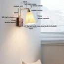 Axyaa Vintage Brass Ceramic LED Wall Lamp with Pull Chain Switch