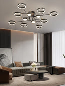 Luxury Gold Plated Chandelier with Remote Control Crystals - Axyaa Bedroom Living Room Lighting