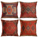 Axyaa Red Moroccan Short Plush Ethnic Style Cushion Cover for Home Decoration