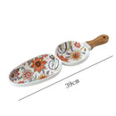 Axyaa Ceramic Tableware Set: Bowls, Plates, Snack Trays, Fruit Salad Handles for Home