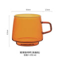 Axyaa 350ml Stackable Glass Coffee Tea Cup in Amber Blue Green Colors