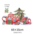 Axyaa Winter Cabin Christmas Window Clings - Snowy Forest Static Decals