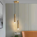 Axyaa LED Cylinder Chandelier for Home Décor - Modern Brass Silver Design