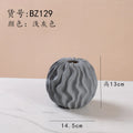 Axyaa Striped Ceramic Vase Wavy Pattern Flower Arrangement Terrarium Home Decoration