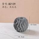 Axyaa Striped Ceramic Vase Wavy Pattern Flower Arrangement Terrarium Home Decoration