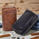 Axyaa Retro PU Leather Toiletry Bag: Unisex Travel Organizer | Men's Gift