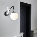 Axyaa Wrought Iron Glass Wall Lamp | LED Bedroom Living Room Lighting
