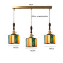 Axyaa Vintage LED Pendant Lamp, Japanese Style, Copper Socket, Glass Lampshade