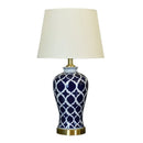 Axyaa Blue White Porcelain Chinese Retro Desk Lamp Modern Home Living Room Bedroom Lighting
