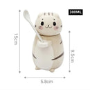 Axyaa Cute Cat Ceramic Coffee Mug Spoon Hand Painted Tea Cup Novelty Gift
