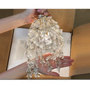 Axyaa Crystal Chandelier: Water Droplet Design Hanging Light, French Vintage Elegant Handcrafted Lighting for Dining Room & Bedroom